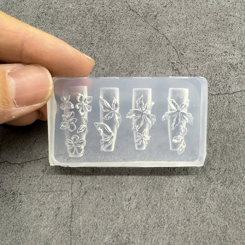 3D Silicone Transparent Nail Mold Lotus Leaves Nails Carving Mold Template DIY Nail Art Decoration Manicure Design Tools Qme style 20