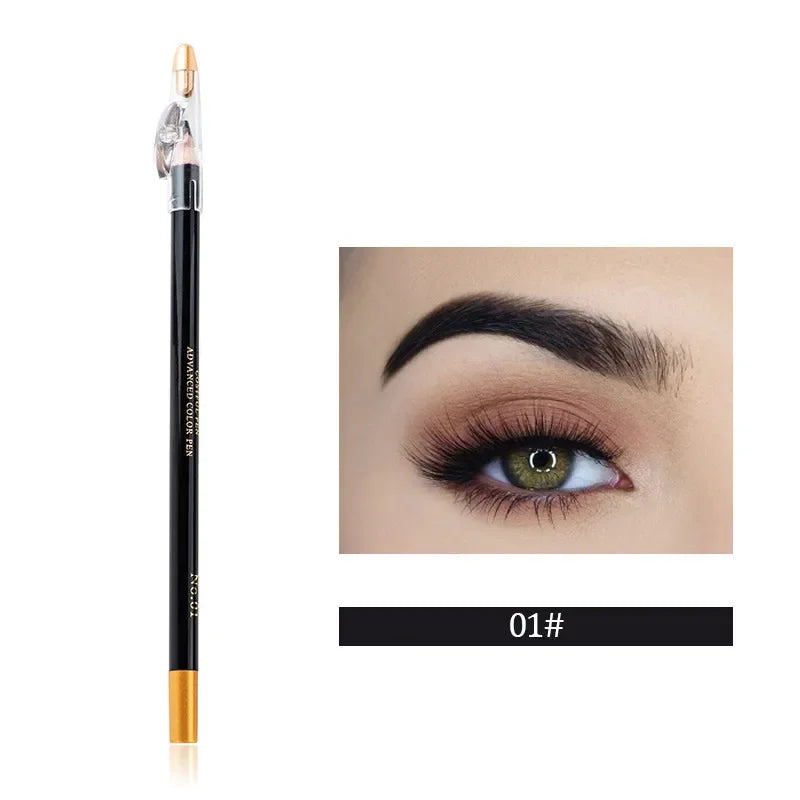 Eyebrow Pencil Available Eyebrow Pencil Shadows Cosmetics Natural Long Lasting Tint Waterproof Microblading Wooden Eyebrow Pen Qme 01Black