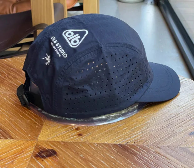 Summer Thin Quick-drying Cap Mesh Breathable Short Brim Hat Outdoor Qme Blue