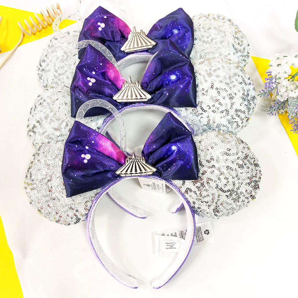 Mickey Mouse Ears Headbands Space Mountain Princess Party Decoration Cosplay Hair Accessories Hairband for girl Women Adult Qme