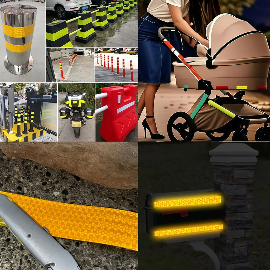 High Visibility Car Reflective Tape Night Driving Safety Warning Strip Motorcycle Reflector Decal for Enhanced Visibility Qme