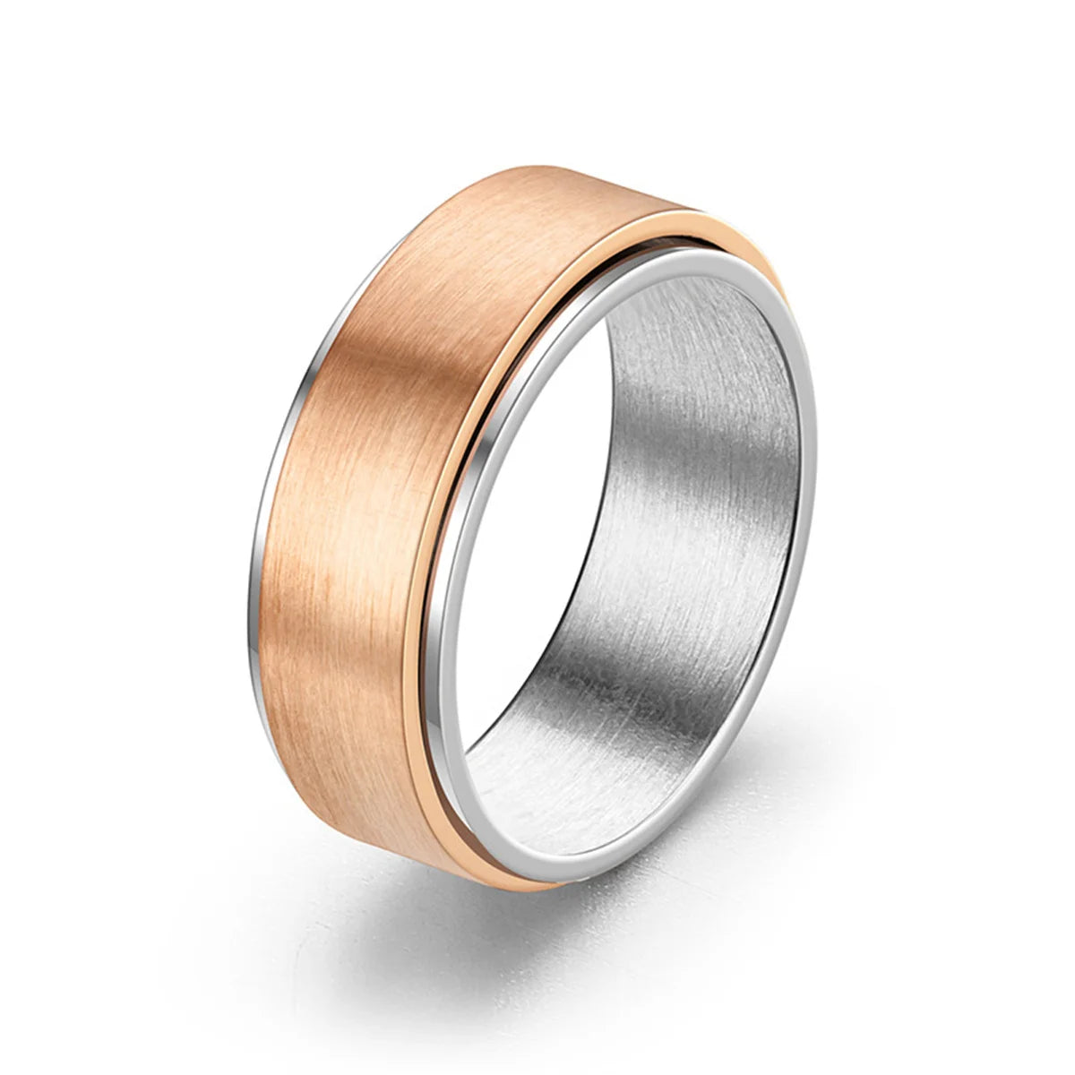 Cool Anxiety Fidget Spinner Rings Black Silver Gym Stainless Steel Spinning Rotating Mood Ring Men Women Anti Stress Jewelry Qme 1 6