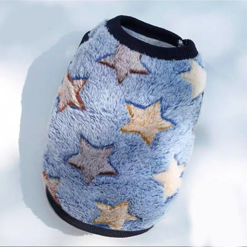 1pc pet plush vest, warm and soft T-shirt, suitable for rabbits, ferrets, hamsters and other small pets Qme Navy Blue XS（old）