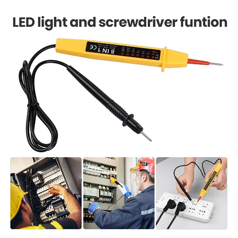 8-In-1 Tester Voltage AC DC 6-500V Auto Electrical Pen Circuit Qme
