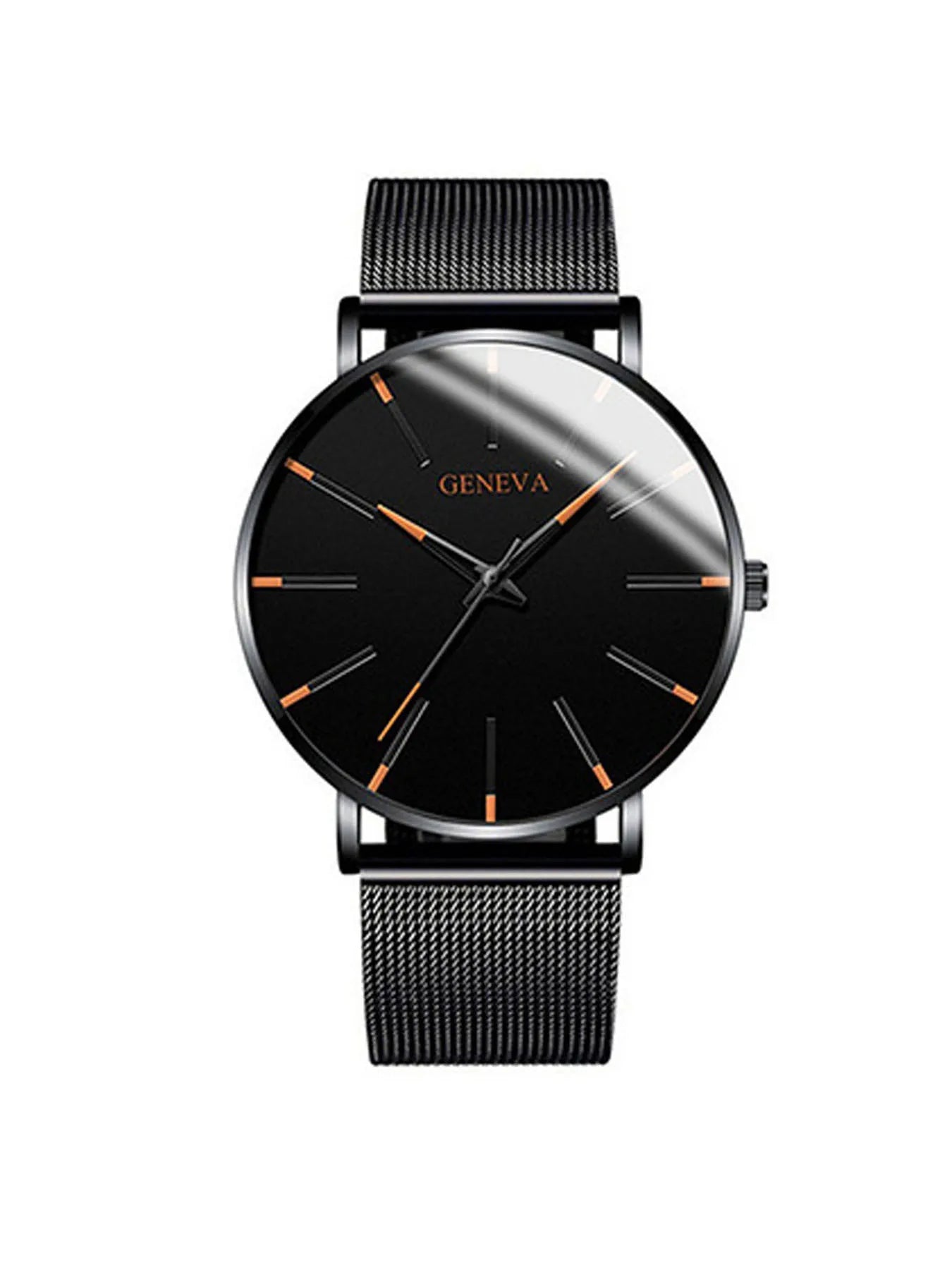 6-piece Fashion Blue Needle Men's Watch Men's Watch Quartz Watch Mesh Belt Set Qme