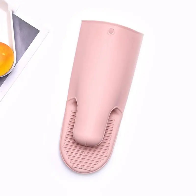 Insulated Anti-scalding Oven Silicone Gloves Can Be Used Microwave Qme Pink