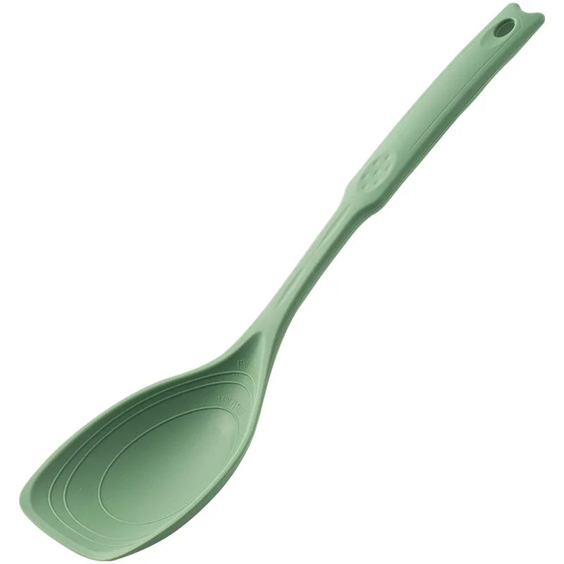 Large Silicone Cooking Spatula Spoon High Temperature Resistant Non-stick Pan Special Cooking Shovel Spoon Kitchen Utensil Qme Green