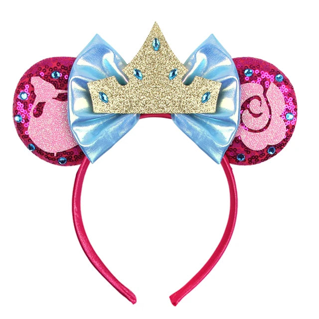 New Glitter Crown Castle Hairband Girls Princess Party Headwear Sequins Mouse Ears Bow Headband Hair Accessories Kids Boutique Qme Headband 13