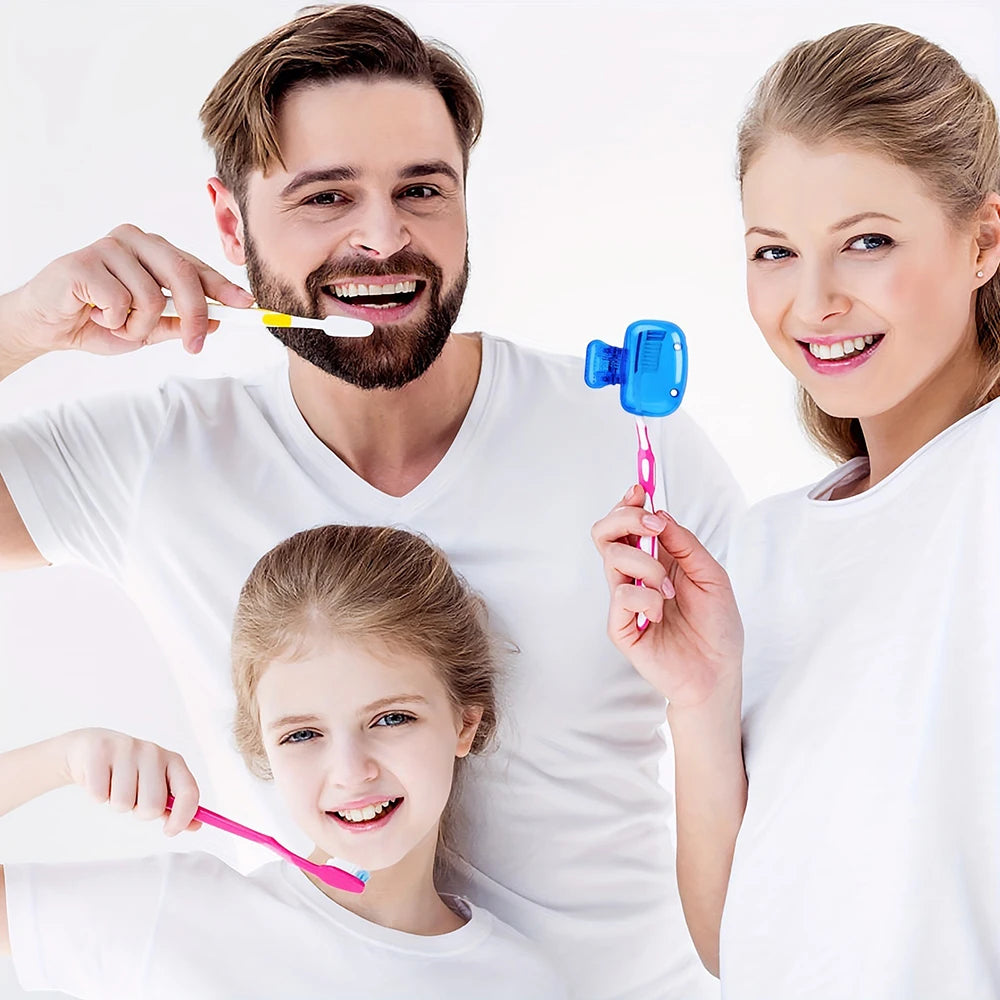 Travel Toothbrush Head Covers Toothbrush Protector Cap Brush Pod Case Protective Portable Plastic Clip For Household Travel Qme
