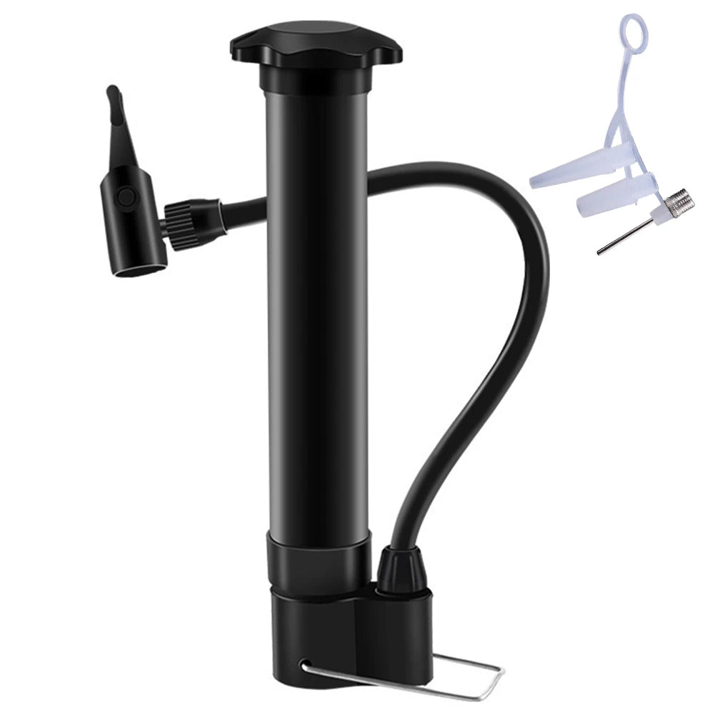 80PSI MTB Bicycle Pump Schrader Valve Bike Manual Air Pump Lightweight Bicycle Floor Pump for MTB Tires Balls Balloons Qme Black
