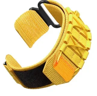20mm 22mm Nylon Strap For Huawei watch GT4 46MM GT3 PRO 43mm/GT2 42mm GTS/GTR Sport Band for Samsung Galaxy 4/5/6 Classic 5pro Qme Yellow 20mm