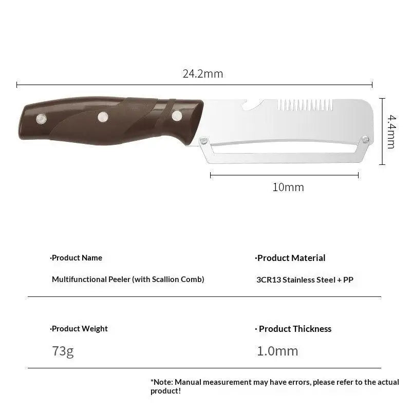 Stainless Steel Multifunctional Fruit Vegetable Peeler Blade Non Slip Qme B