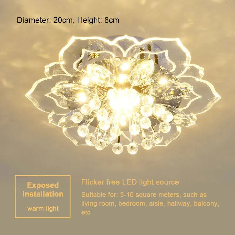Modern LED Ceiling Light Crystal Ceiling Lamp Bedroom Chandelier Indoor Lighting For Living Room Home Decoration Led Chandelier Qme Yellow Exposed