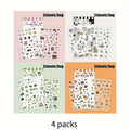 8Sheets Adorable Pets and Food Theme PET Stickers Precision Cut for Scrapbooking Journaling Decorate Phone Case Laptop DIY Qme A
