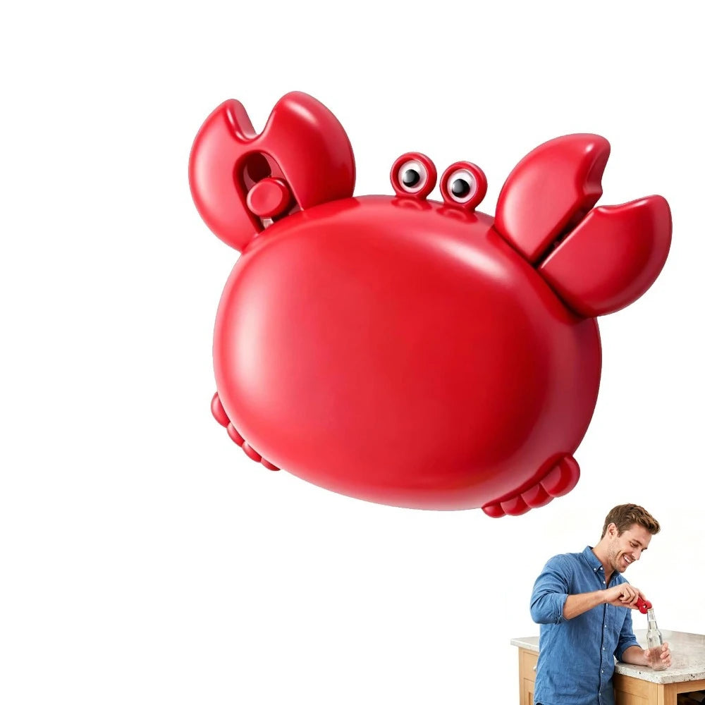 1 Crab-shaped Strong Magnetic Bottle Opener Refrigerator Sticker Qme Red