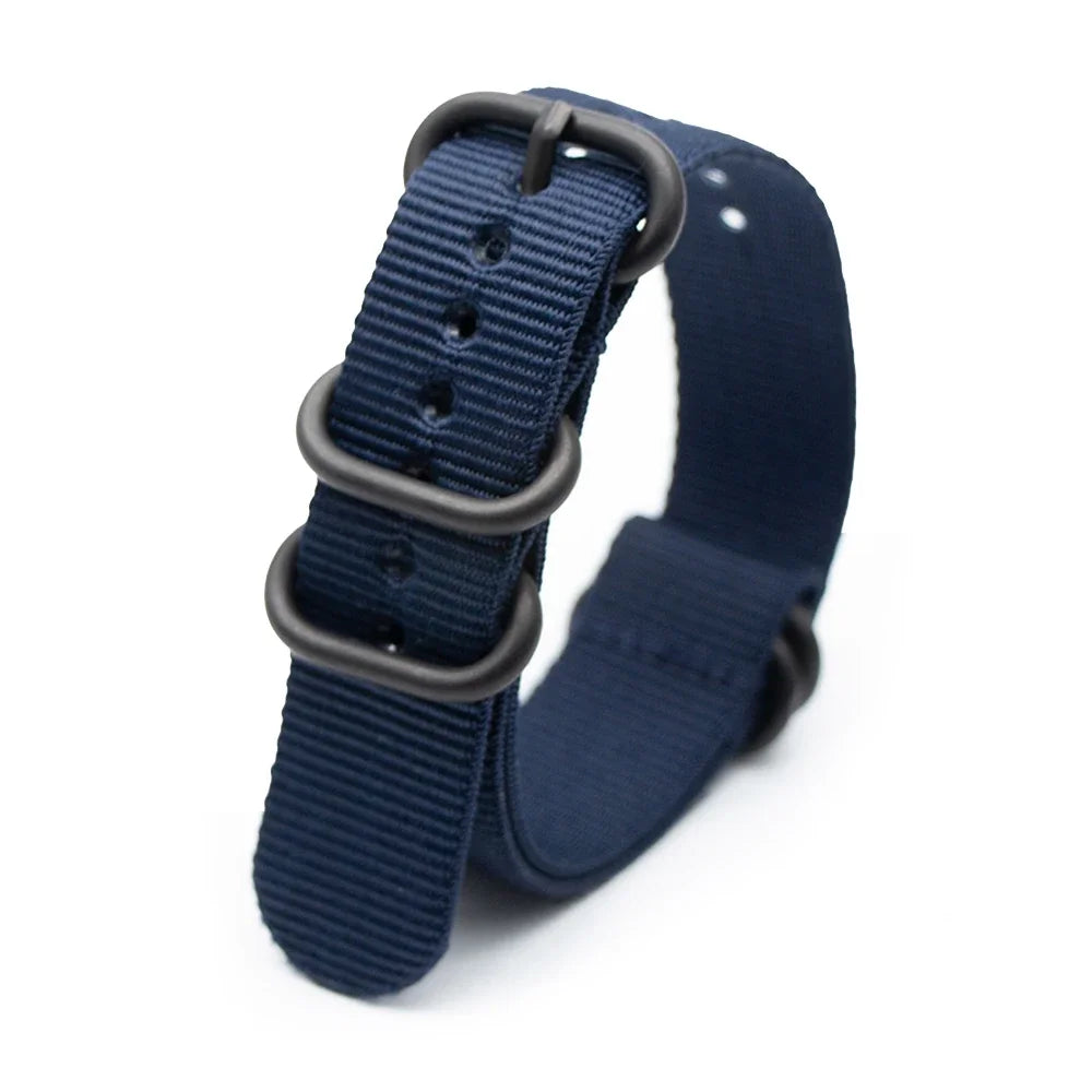 Black Ring Buckle Army Sports Nylon Watch Band Wrist Strap Accessories For Samsung Huawei 18MM 20MM 22MM 24MM Qme Blue 22mm