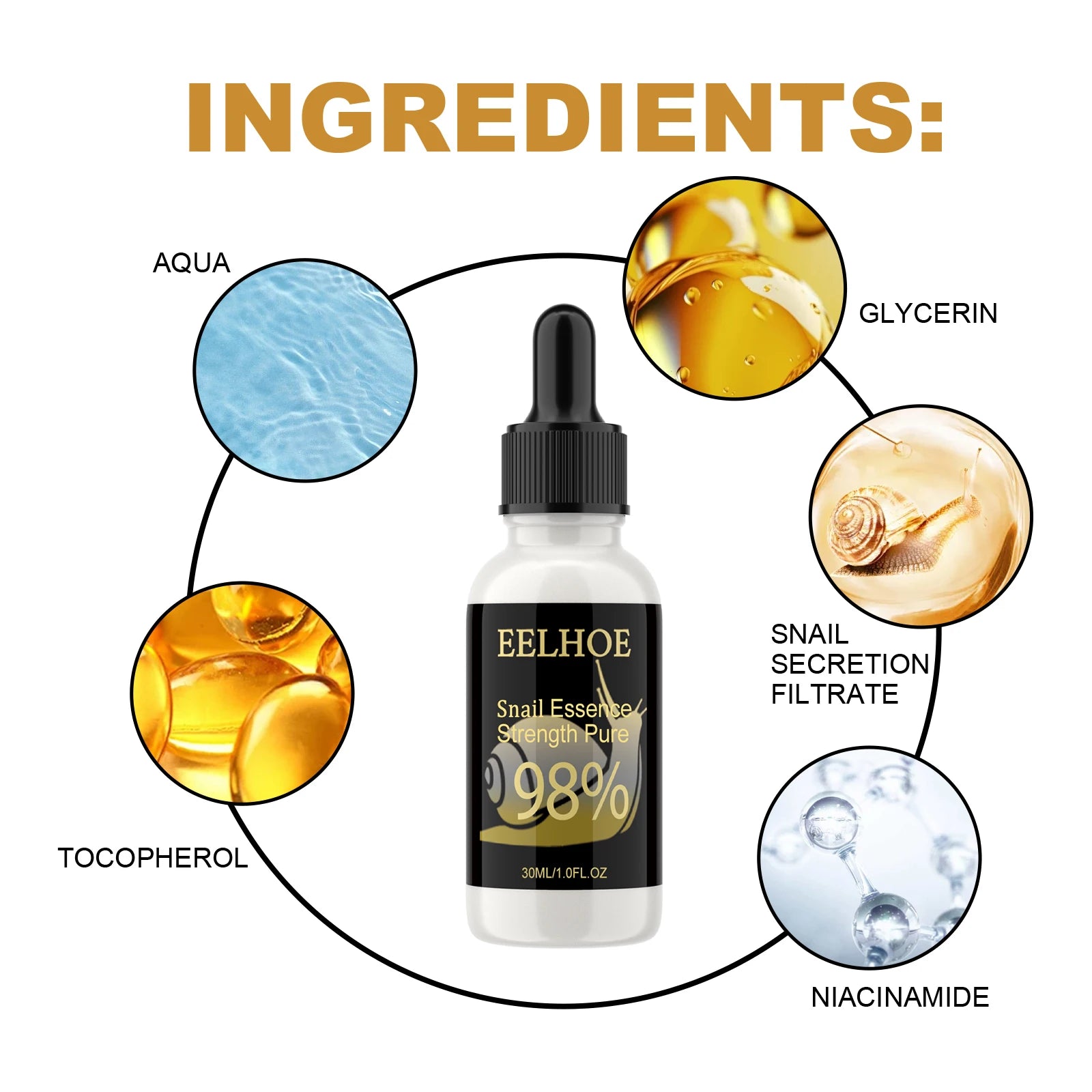Snail Essence Fade Fine Lines Repair Skin Barrier Moisturizing Refines Pores Nourishes Rejuvenates Anti Wrinkle Facial Essence Qme