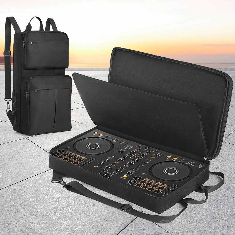 DJ Backpack for Pioneer DDJ-400 DDJ-FLX4 for Roland DJ-202 DJ Mixer Case Travelling Case Anti-scratch Adjustable Shoulder Strap Qme Default Title