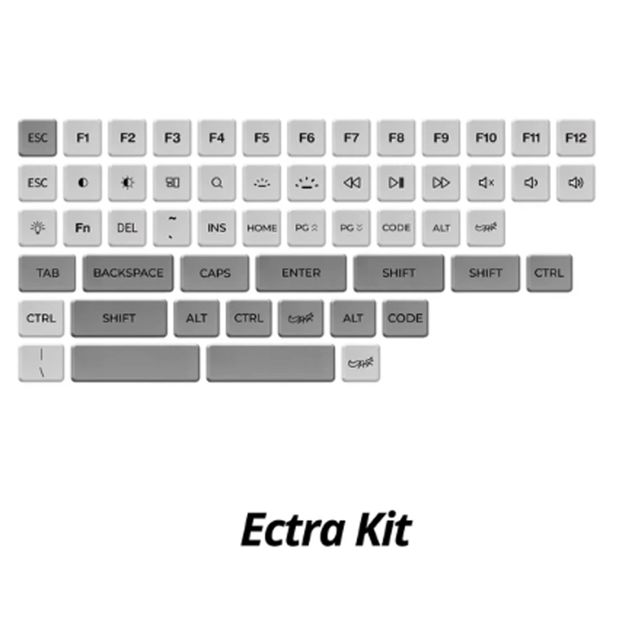 CHOSFOX CFX Low Profile PBT Keycaps for Kailh 1350 Choc Low Profile Switch Mechanical Keyboard Ultra Thin Black Orange Keycaps Qme Grey EXTRA KIT