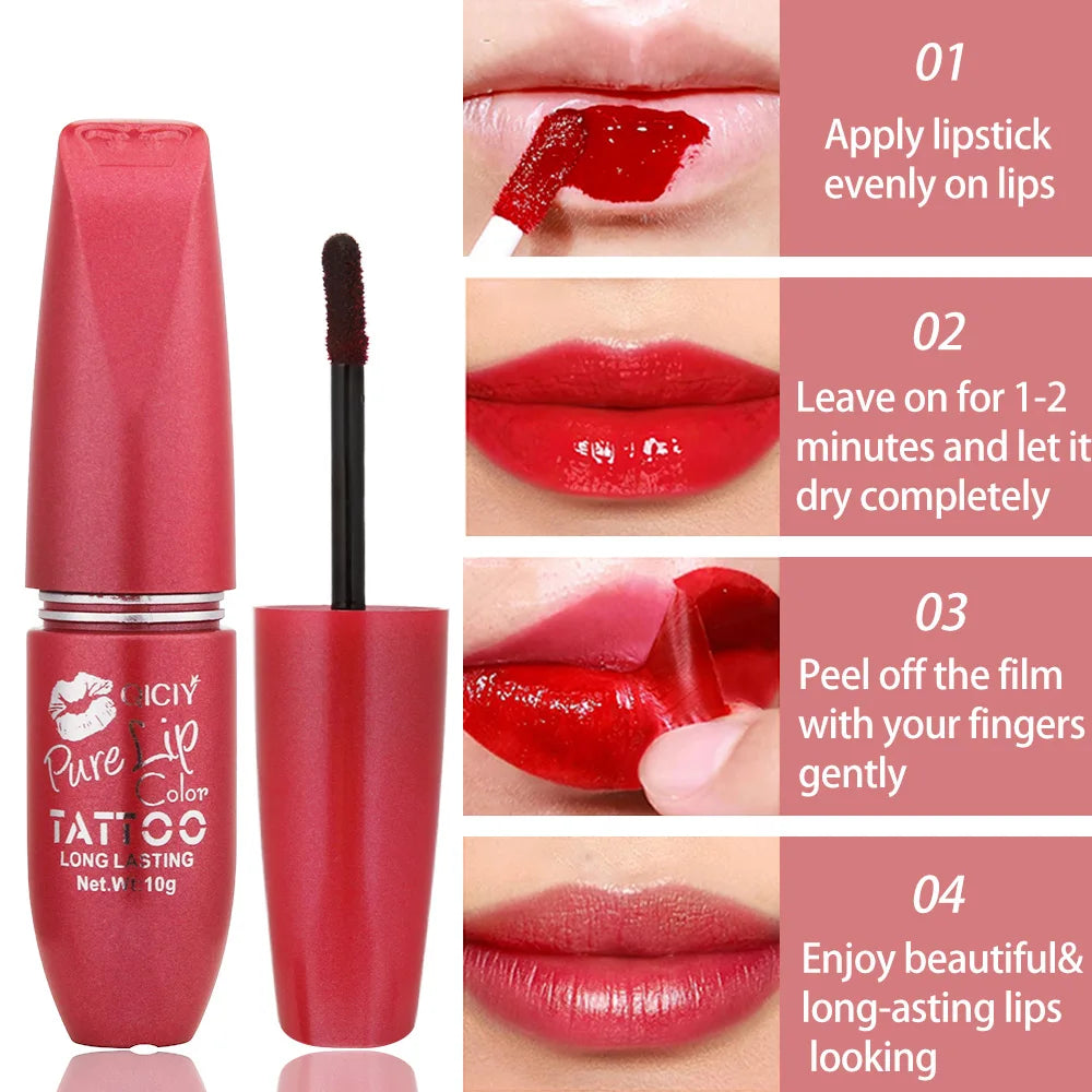 Tear Off Lip Gloss Waterproof Sweat Resistant Long-lasting Qme