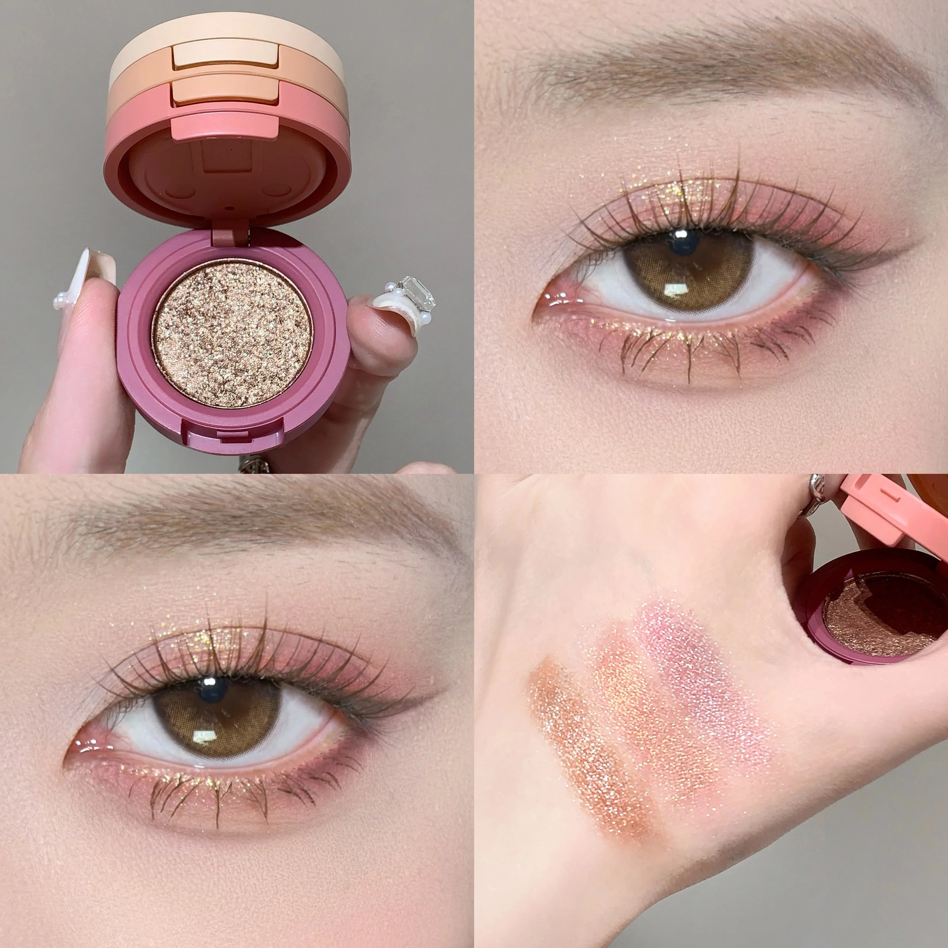 SHAQINUO Three-color Flip-top Eyeshadow Matte Pearlescent Earth-tone Qme S9073-01