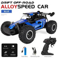 RC Car 2.4Gh Model With LED Lights 2WD High Speed Off-road Remote Control Climbing Vehicle Outdoor Cars Drift Kid Toys Boys Gift Qme Blue