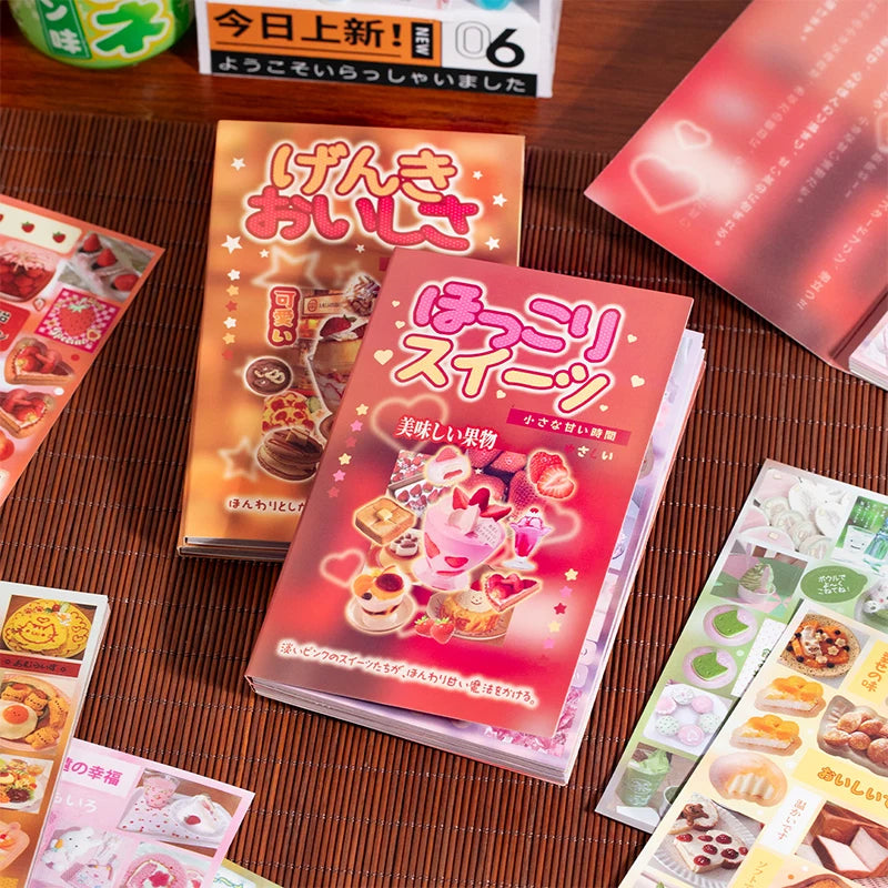 Japanese Style Dessert Food Sticker Book, Great for Collage & Scene Creation, Food Journal Recording, Essential for Craft Lovers Qme