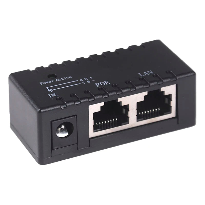 Passive POE Injector IP Camera VoIP Phone Netwrok AP Device 12V 48V Qme