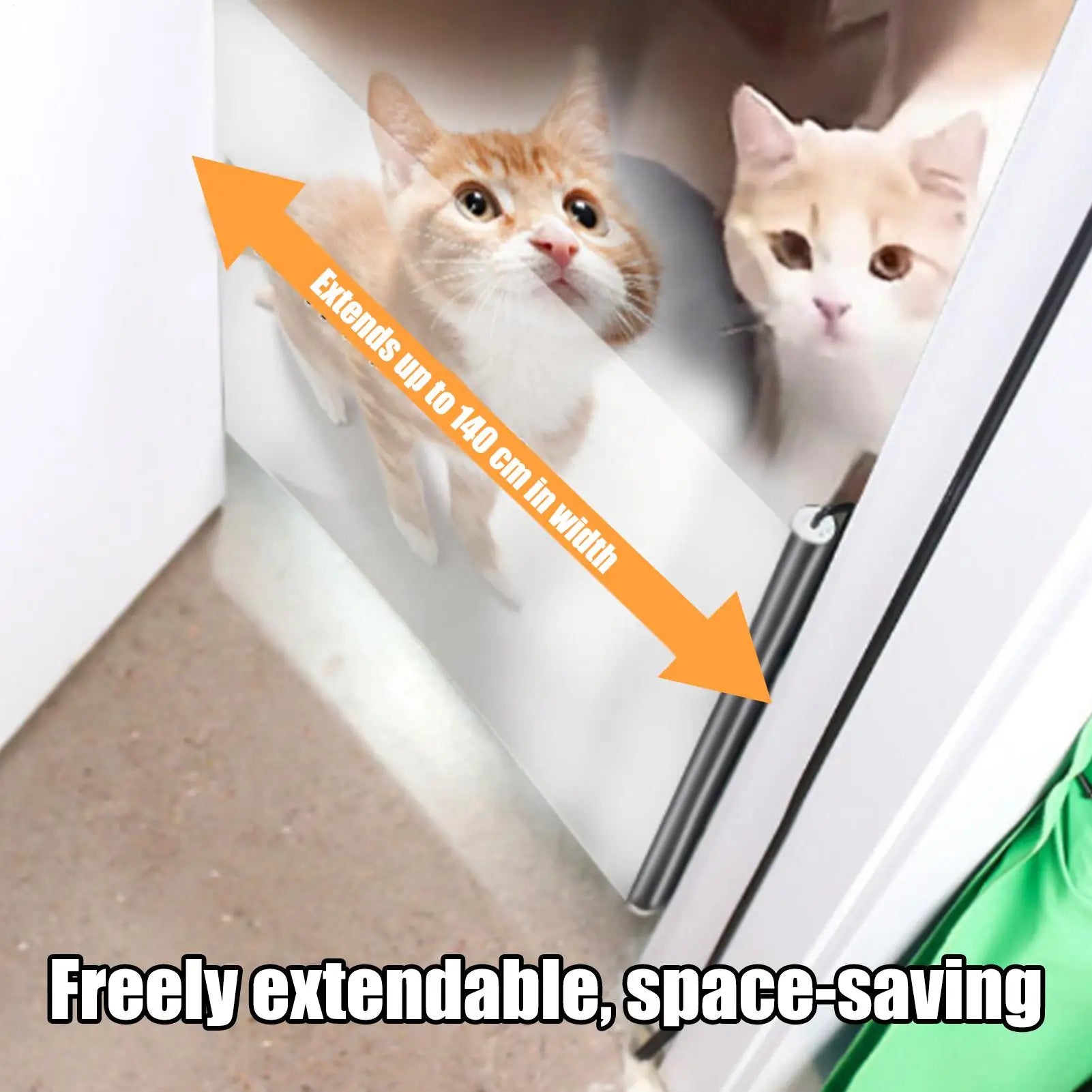 Retractable Pet Gate Adjustable Mesh Dog Expandable Folding Barrier Qme