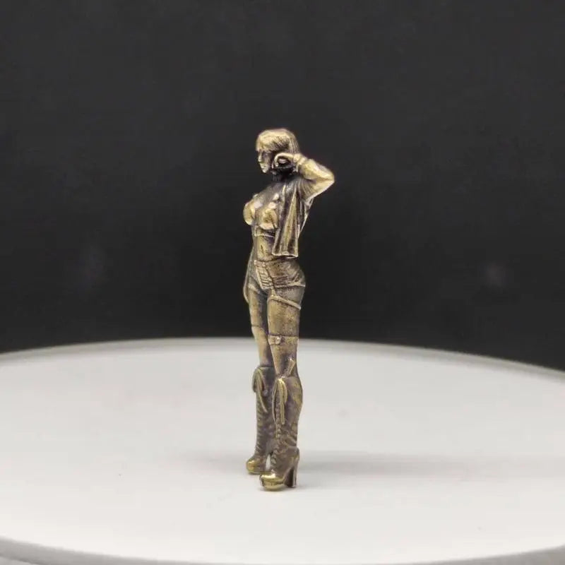 Brass Paintable Modern High-heeled Beauty Model Doll Miniature Figure Model Ornaments Car Model Qme