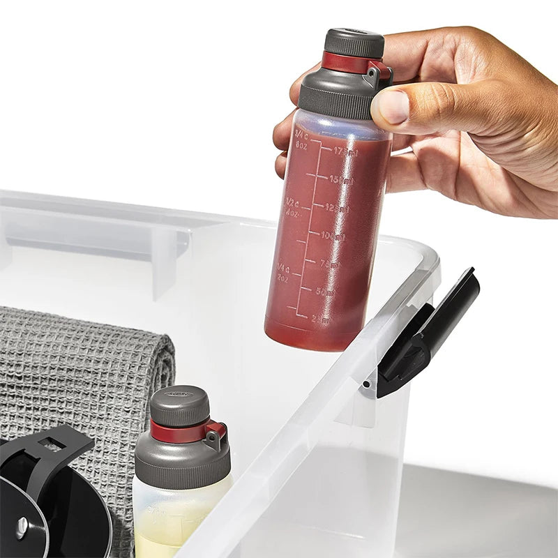 3 Leak-proof Squeeze Bottle Scale Kitchen Salad Sauce Portable Oil Qme