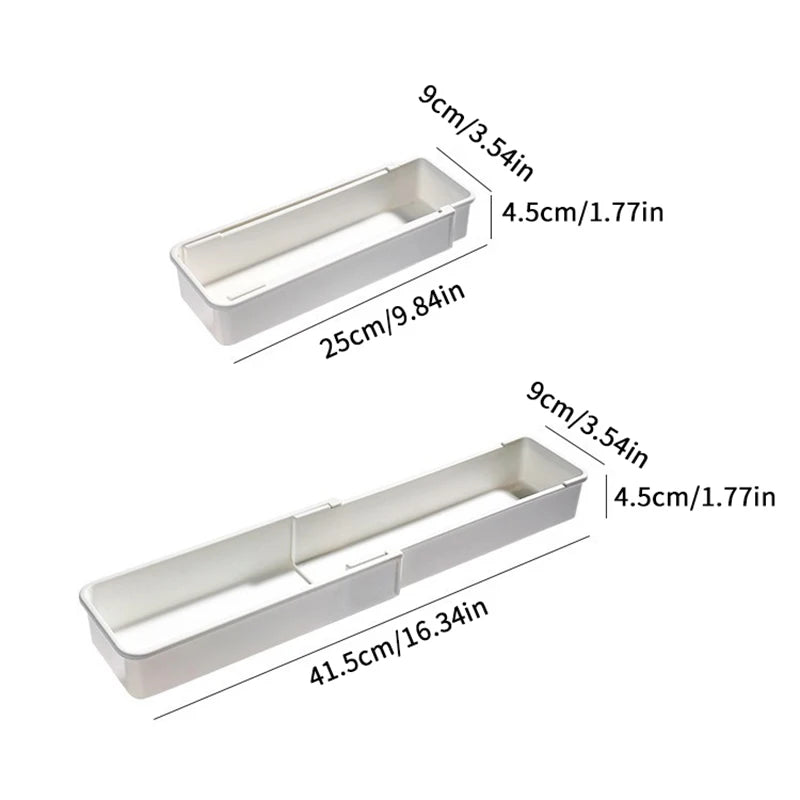 Cutlery Holder White Organizer Drawer Expandable Utensil Tray Kitchen Qme Default Title