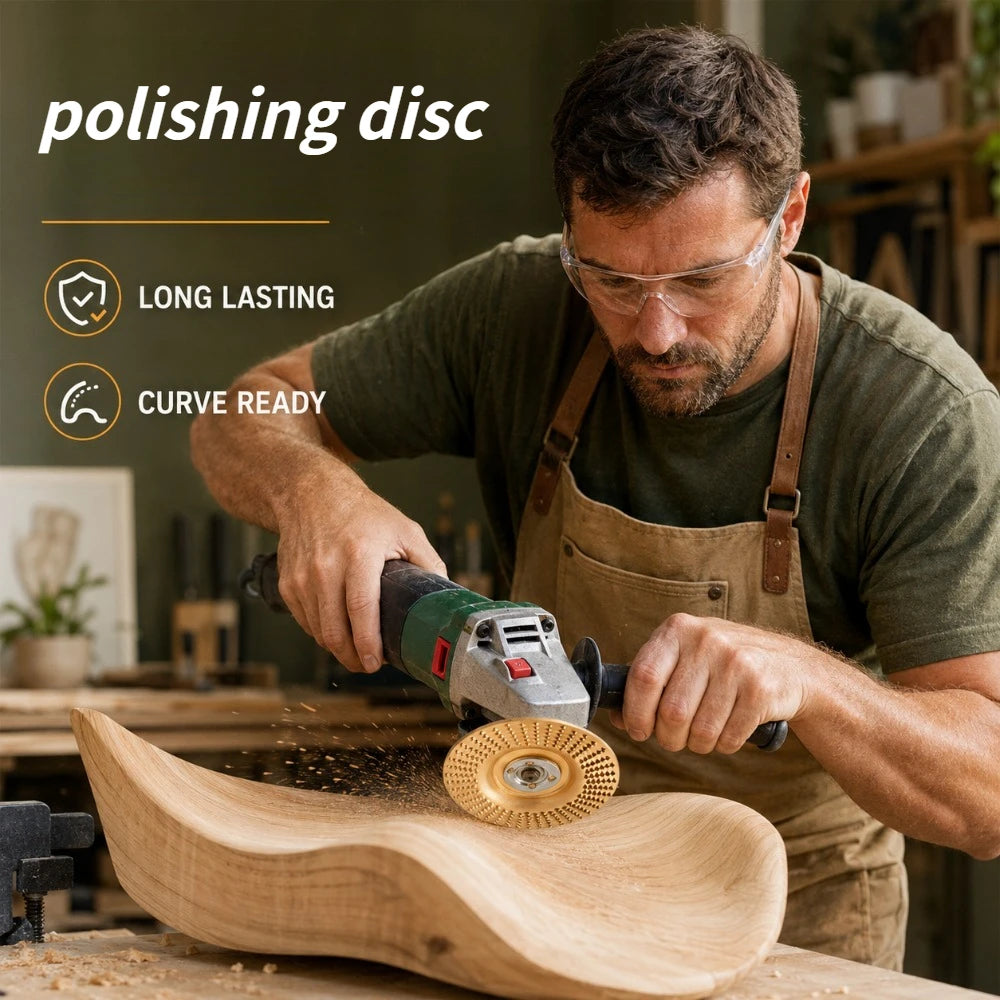 Wood Shaping Grinding Disc For Angle Grinder Arc Bevel Carving Wheel Polishing Tool Woodworking DIY Craft Repair Accessory Qme