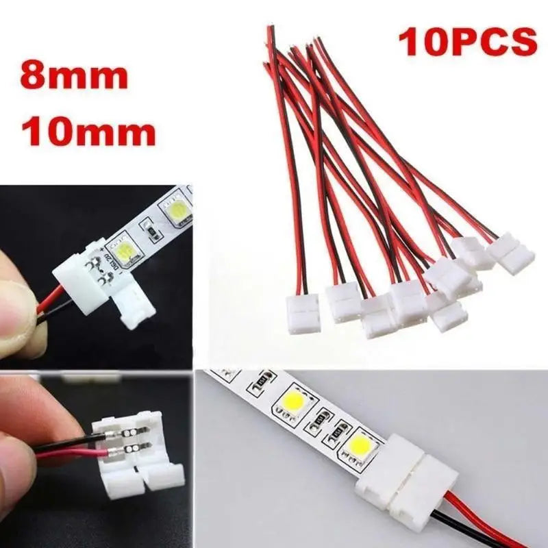 2-pin LED Strip Connector LED3528 5050 Solder Single Head Headlight Qme