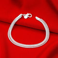 925 Sterling Silver Exquisite 6mm Snake Chain Bracelet for Men and Women, Fashionable and Charming Jewelry Qme 20cm8inches