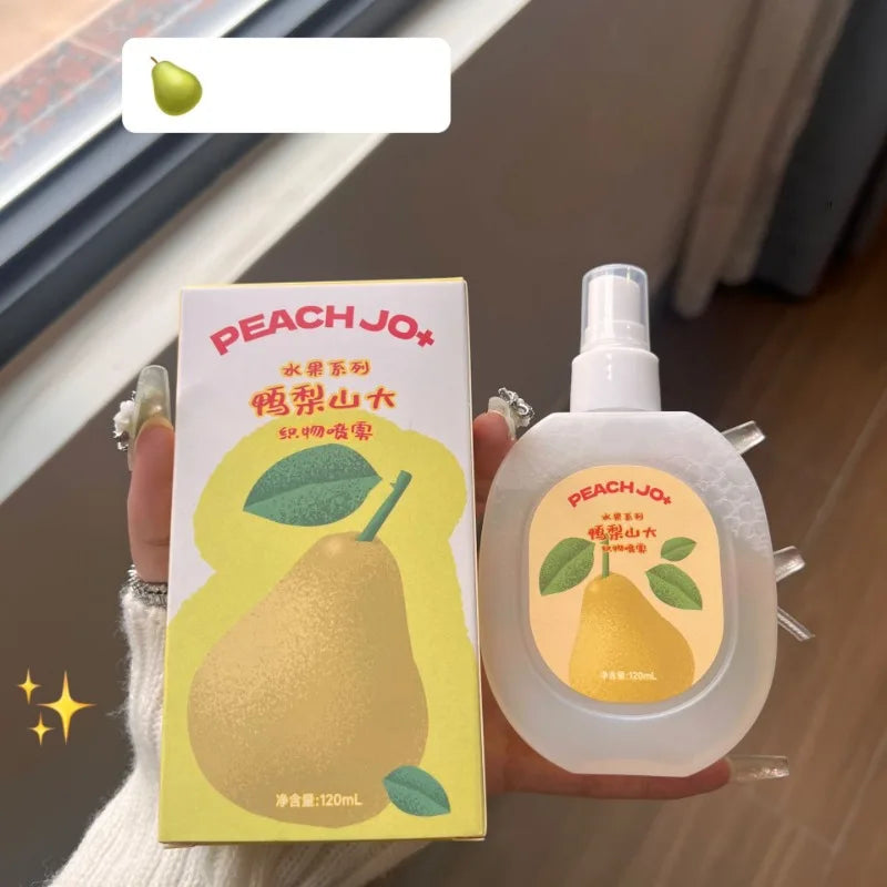 Fruit Pear Peach Grape Fragrance Clothing Deodorizer Spray Lasting Light Fragrance Deodorants Perfume Air Freshener Liquid 120ml Qme pear