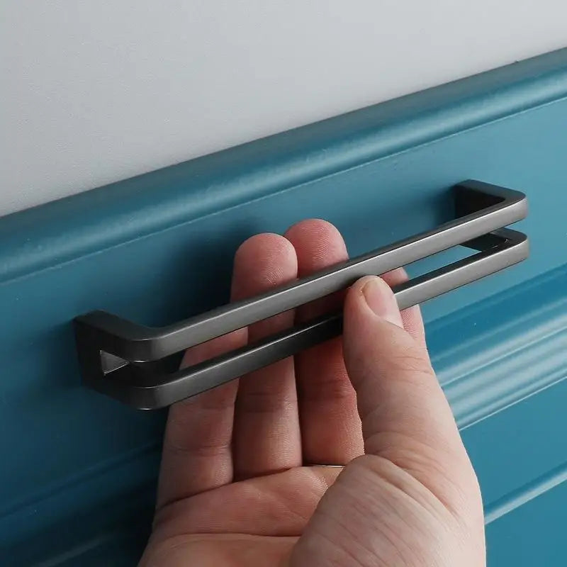 Nordic Furniture Handles Gray Black Brushed Kitchen Cabinet Pulls Qme