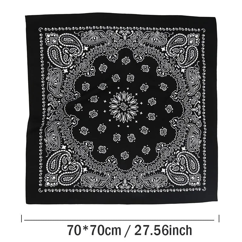 Oversized Hip Hop Cashew Cotton Large Square Bandana Scarf Riding Qme