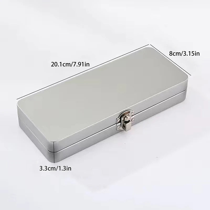 Durable Flip Rectangular Organizer Classic Metal Storage Box Lid Qme S