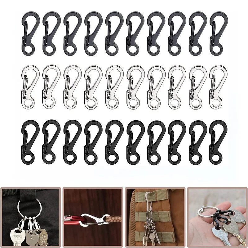 Lot Mini Carabiner Keychain Snap Hook Climbing SF Spring Backpack Qme