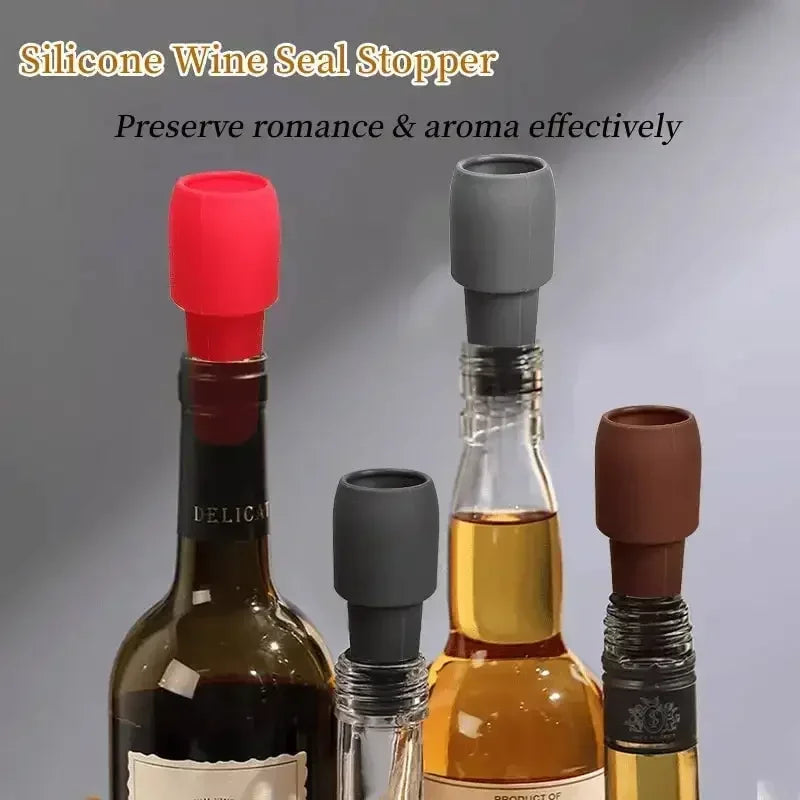 5/10pcs Silicone Wine Stoppers Reusable Sparkling Wine Bottle Stopper Beverage Bottle Sealer Keep Champagne Fresh Kitchen Tools Qme