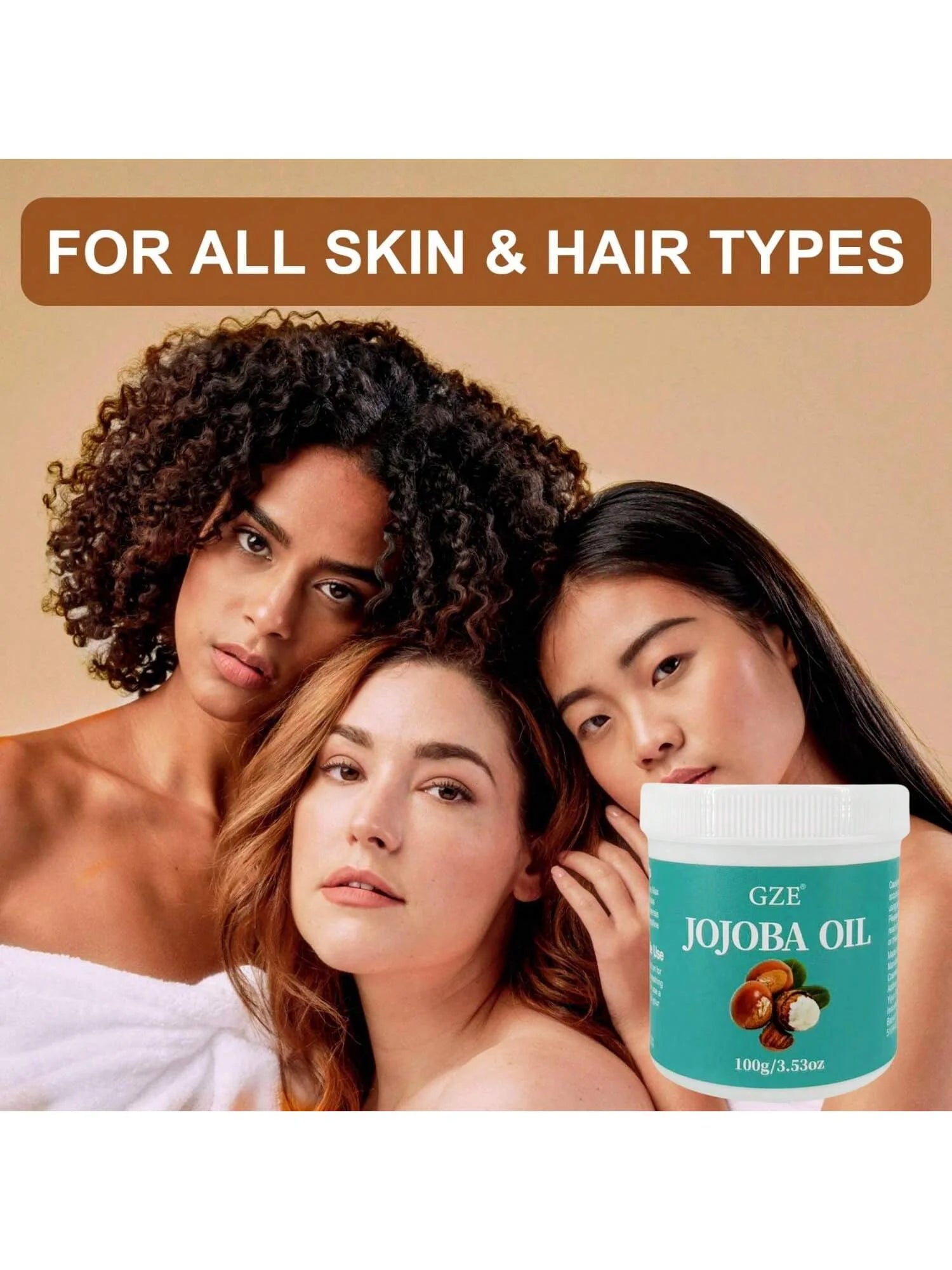 GZE Jojoba Oil Strong Hair Deep Moisturizing Repair Split Ends Anti-Breakage For Dry And Damaged Hair Qme