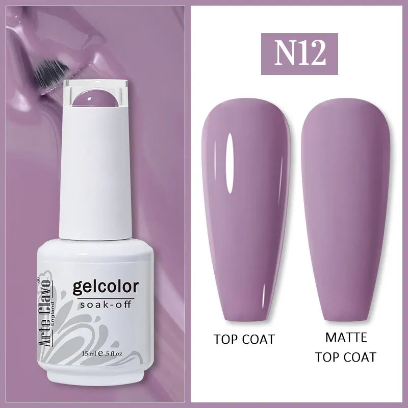 Arte Clavo 99Colors Gel Nail Polish Purple Glitter Sequins Manicure