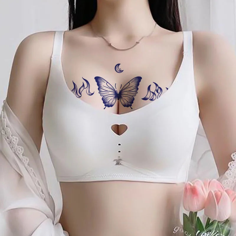 Sexy Butterfly Design for Abdomen and Chest - Temporary Stickers, Waterproof, Sweatproof, Herbal Juice, Realistic Tattoo. Qme
