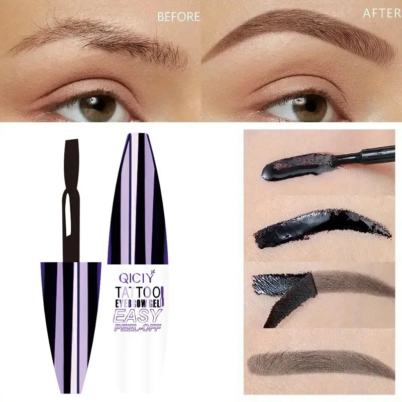 Dyeing Eye Brow Tattoo Tint Peel Off Eyebrow Eyeliner Freckles Dye Cream Waterproof Eyebrow Enhancer Gel Make Up Cosmetic Tool Qme