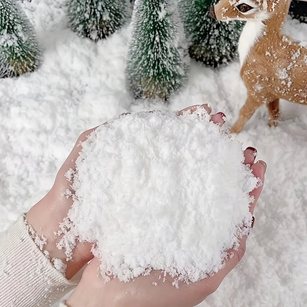 100g Artificial Snow Flakes, Fake Snow for Christmas Decor & Winter Crafts Qme