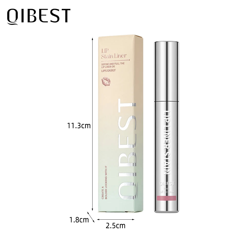 QIBEST Waterproof Lip Liner Peel Off Tattoo Lipgloss Lasting Matte Lip Tint Brown Contour Tear-off Lips Stain Makeup Lipliner Qme