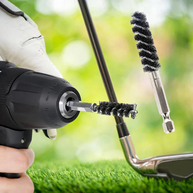 Golf Clubs Head Hosel Brush Electric Drill Wire Remover Club Cleaning Qme