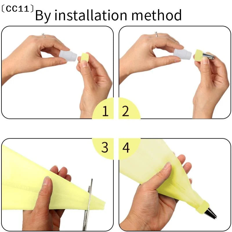 Piping Bags Tips Cake DIY Decorating Stainless Steel Nozzle Reusable Qme