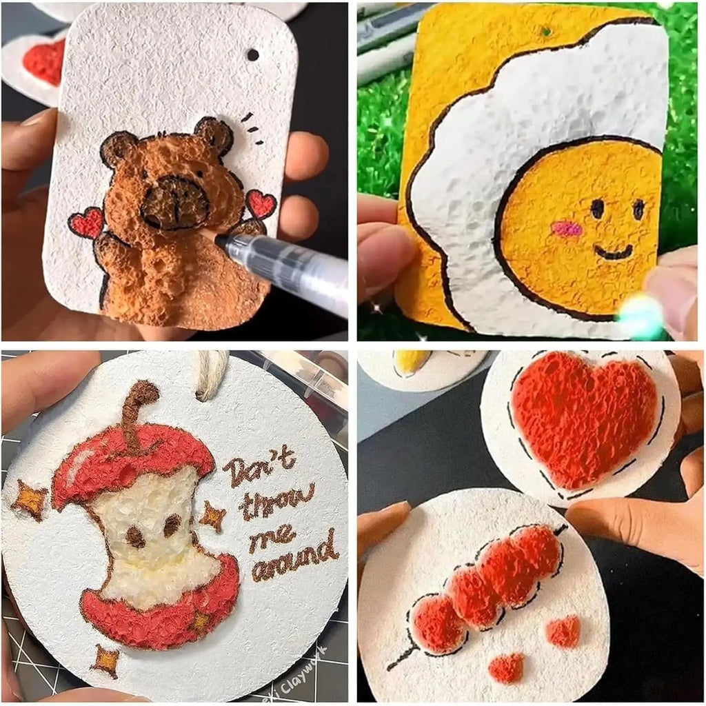 3D Magic Puffy Foam Texture Painting Paper for Kids DIY Drawing Art Educational Craft Sponge Canvas Board Handicraft Toy Qme